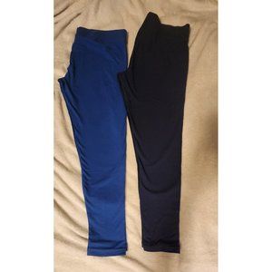 BCG womens leggings womens xl lot of 2 navy blue and blue